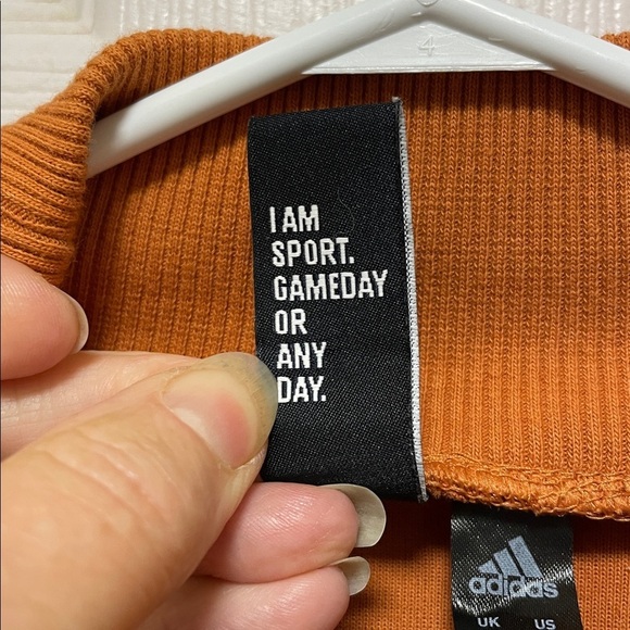 Adidas | Varsity | MockNeck | Burnt Orange | Pullover| Crop Sweatshirt | Size L - Picture 8 of 16